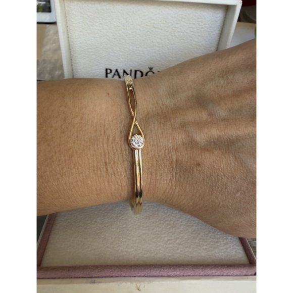 Pandora Infinite Lab-grown Diamond Bangle 0.25 carat tw 14k Gold Sz 1 (6 Inches) - Picture 3 of 14